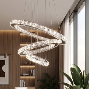 LED 쓰리링 펜던트 식탁조명 식탁등 크리스탈 인테리어, 주백색