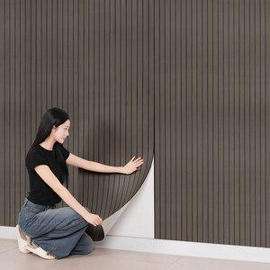 ErrifY 접착식 3D 템바보드 습기 방지 인테리어, 블랙우드