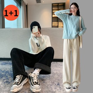 1+1 기모 코듀로이팬츠 와이드핏 여성용