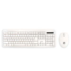 큐센 무선 키보드 마우스 세트 + 키스킨, MK210, 화이트, 일반형