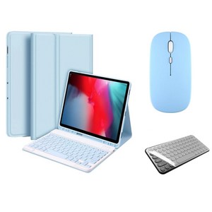 아이패드 호환 에어 프로 미니 1/2/3/4/5/6/7/8/9/10 세대 M2 M4 펜슬 수납 블루투스 키보드 케이스 무선 마우스 세트 iPad Pro Air Mini 케이스나라, 스카이
