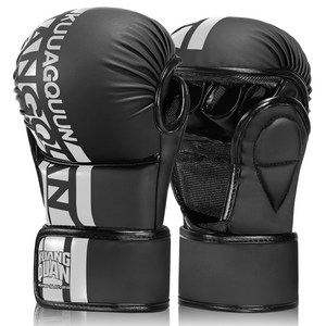 FIVING 권투 글러브 mma 타이 트레이닝 글러브 성인 남녀 공용, 1세트, 블랙+화이트
