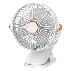 1+1 미니 무선 클립형 휴대용 선풍기 360도 회전 충전식 무드등 조명 다기능 탁상용 벽걸이 무소음 선풍기 유모차 캠핑, 화이트, F50 [1+1]