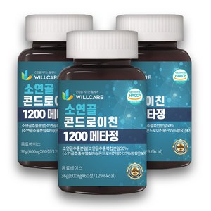 윌케어 프라임 콘드로이친 메타정 알약 HACCP 식약처인증, 60정, 3개