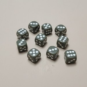 14mm 보드게임 주사위 10p 다이스 컬러 라스베가스 추가 스가라다 색깔 미니 자작게임 카페게임, 10개, 9. 그레이
