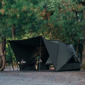 GOOUT SPRINGHILL 캠핑 텐트 붕래 4P 쉘터 텐트 면 모델 캠핑용 가족용, 4인용, 그린