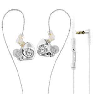 Essager 게이밍 커널형 이어폰 인이어 DD 이어폰, 흰색, 3.5MM EEJS25-LX02-Z
