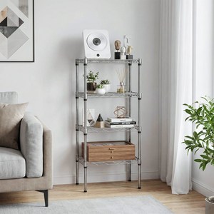 HOMESHOP 튼튼한 다용도 미니 메탈 선반 틈새 수납 메탈랙 거실 주방 욕실 4 단 350 x 250 x 800 mm, 4단, 실버