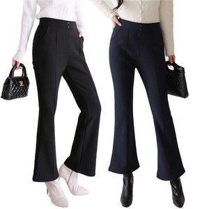 빅빅몰 [융기모 투버튼포인트] 55~120 치즈스판 히든밴딩 세미 부츠컷 팬츠 여성 삥줄 빅사이즈 겨울