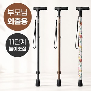 하이메디 가볍고 튼튼한 착한 지팡이 2단 경량 어르신 부모님, 1개, 꽃무늬