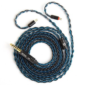 Keephifi KBEAR ST12/ST12Plus 8가닥4N 무산소동도금 업그레이드 케이블 For KZ TRN TANGZU 수월우, 4.4mm 2PIN, 1.2m, 블랙+블루, 1개