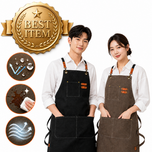 레더츠 캔버스 통풍 앞치마 방수 포켓, 1개, 딥블랙