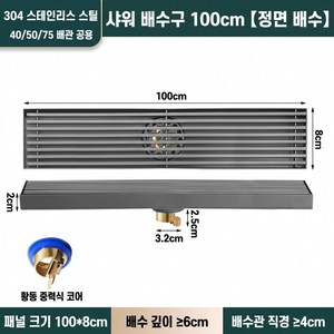 라인트렌치 스텐 간살타입 1000mm 정심배수 악취차단, 1개