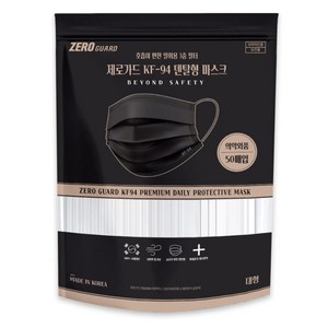 제로가드 황사방역 숨쉬기편한 KF94 덴탈형마스크, 대형 화이트, 1개, 50매입