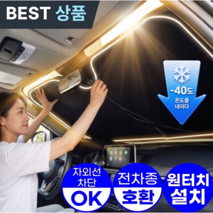 중쓰몰 전차량 원터치 열차단 차량용 햇빛가리개, 1개, 실버