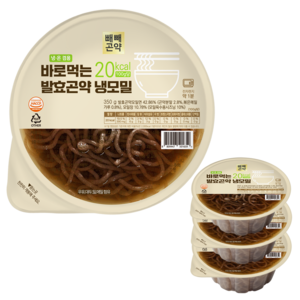 빼빼곤약 100g당 20kcal 바로먹는 발효곤약 냉모밀, 4개, 350g 골드박스 특가