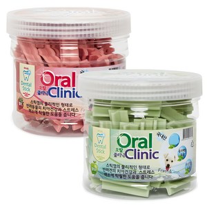 강아지 오랄클리닉 덴탈껌 세트, 딸기 + 청사과, 300g, 2개