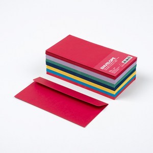 PaperPhant 7컬러 레인보우 하이퀄리티지 도톰한(120g) 가로형 봉투(173*89mm), 1팩, 70매입