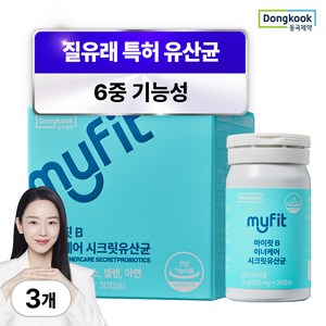 동국제약 마이핏 B 이너케어 시크릿 유산균 7.5g, 30정, 3개 골드박스 특가