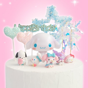 (블루스타 빅 파스텔산리오) 케이크 토퍼 세트 피규어 생일 파티 장식