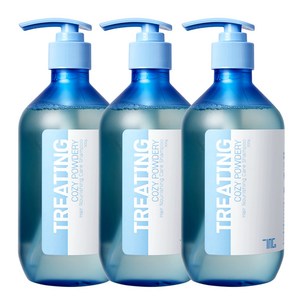 트리팅 극손상케어 저자극 단백질 샴푸 코지파우더리 향 500g, 3개