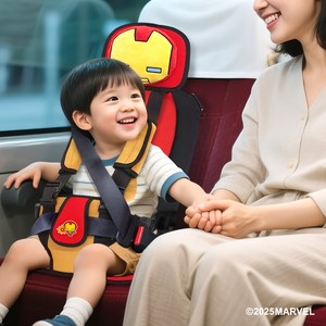 국내생산 마블 헤드쿠션 휴대용 주니어 카시트 충돌테스트통과, 아이언맨