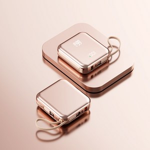 GoaTa 대용량 보조배터리 고속충전 20000mAh PD 66W 초고속 충전 초경량 디지털 디스플레이 내장 케이블, 샴페인골드