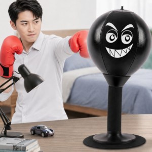 슬러피 책상 샌드백 가정용 미니 펀칭볼 펀치백 펀치볼 가정용흡착샌드백, 블랙