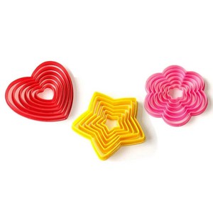 베스톰 별 하트 플라워 쿠키커터 3종 x 6p 세트, 랜덤발송, 5세트