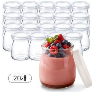 식품 푸딩 병 100ml 미니 디저트 유리 용기 소분 투명 잼 요거트 수제 청, 20개