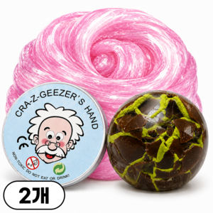 루모아 무중력 박사퍼티 슬라임+왁뿌 두쫀쿠 말랑이 2종SET, 1개, 42g, 로즈솜사탕+두쫀쿠