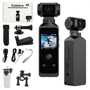 RUNDX WiFi 4K EIS 손떨림방지 액션캠 오토바이 블랙박스 방수 초소 형카메라+64G메모리카드, 블랙, 64G