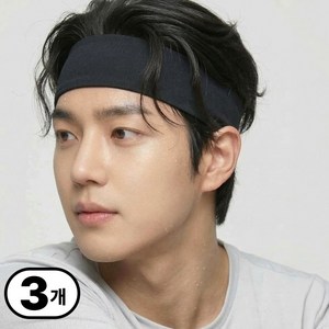 블랙코어 스포츠 헤어밴드 땀흘림방지 초강력 땀흡수 쿨링 러닝, 블랙+네이비+그레이, 3개