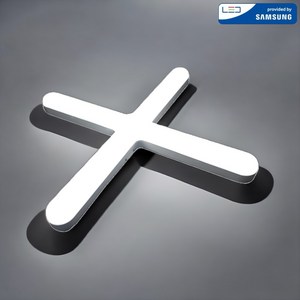 [KC인증] 국산 LED 십자등 60W / 고휘도 밝기 / 절전형 조명 / 설치간편, 1개, 주광색