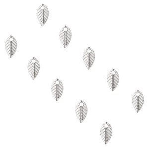500개 나뭇잎 모양 스테인리스 장식 펜던트 DIY 팔찌 악세사리부자재 7x3.5x1mm, 은색