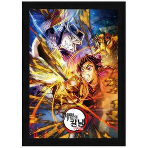 500피스 직소퍼즐 귀멸의 칼날 무한성편 시노부vs도우마 (액자옵션선택) TPD05-086, 1개, 퍼즐+우드블랙 직소퍼즐액자포함