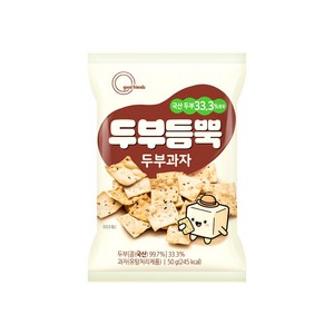 국산 두부를 듬뿍 넣어(33.3%) 더욱 고소 담백한 두부과자 50g, 10개