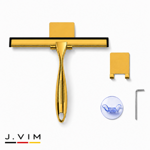 JVIM 욕실 스텐 스퀴지 논슬립 손잡이 흡착판 추가 고급형, 샤인골드, 1개