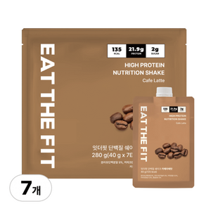 잇더핏 단백질 쉐이크 1주플랜 카페라떼맛, 7개, 40g