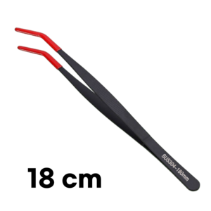 파브루 스텐 304 도마뱀 크레 피딩 핀셋 곡선형 18cm, 1개, 블랙