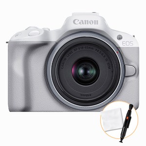 캐논 공식총판 EOS R50 18-45mm KIT (화이트)+ 렌즈 클리닝 펜+ 융 미러리스 카메라