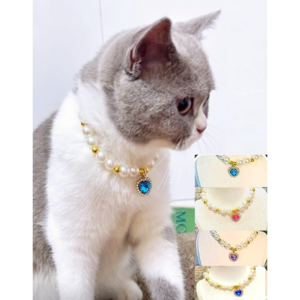 어셈블20 반려동물 주얼리팬던트 진주 목걸이, 1개, 레이크블루