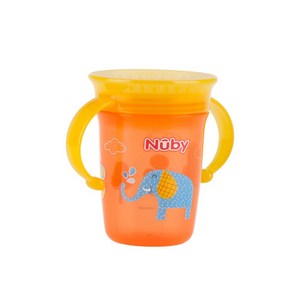 누비 유아용 티칭컵 10410, 오렌지, 1개, 240ml