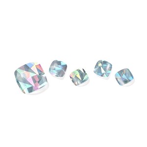 로엔블 친환경 프리미엄 물광볼륨 네일스티커 젤네일 페디 스티커 29pcs, 1개, 실버 프리즘