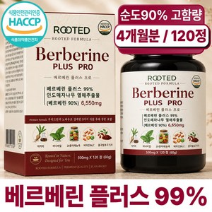 루티드 베르베린 식약청인증 HACCP 제조시설, 1개, 120정