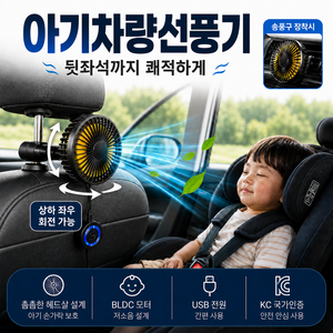 개미창고 아기차량선풍기 써큘레이션 USB타입 블랙, 1+1, BZF40