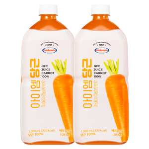 100% NFC 착즙 보넬드 아이엠 당근 주스 즙, 1L, 2개