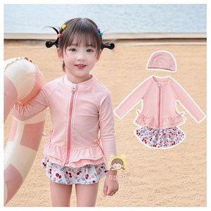 소소한 소소네 여아 캔디 치마바지 수영복+모자 세트 아동 키즈 여름 래쉬가드 상하복