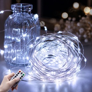 KELAKE LED 줄조명 와이어 전구 200구 20m USB 포트 꼬마 전구 리모콘포함, 1개, 백색광