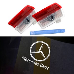 벤츠 도어라이트 LED 로고 프로젝터 A B C E클래스 GLC GLE GLA GLS 호환 W205 W213웰컴라이트, 2개, 벤츠 로고
